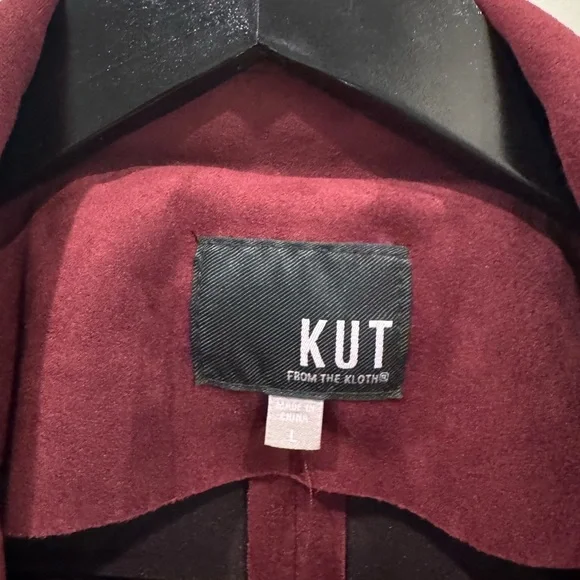 Kut from the Kloth Maroon Draped Open Moto Jacket size large IMMACULATE - Picture 5 of 6